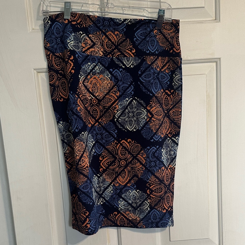 Lula Roe Blue and Orange skirt women’s size medium